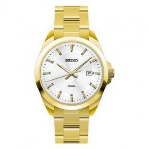 Seiko-Quartz Gents Gold Plated Bracelet Watch