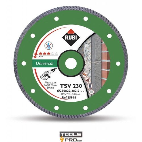 Disque Diamant RUBI TSV PRO, général pour chantier - 230 mm