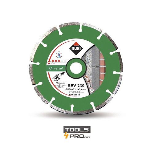 Disque Diamant RUBI SEV PRO, général pour chantier - 230 mm