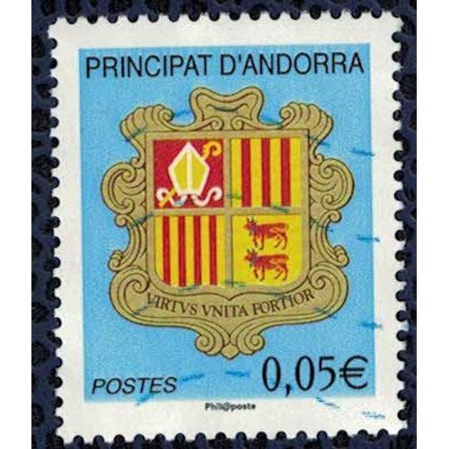Andorre 2010 Oblitéré Used Coat Of Armes Blason 0,05 Euro Su 