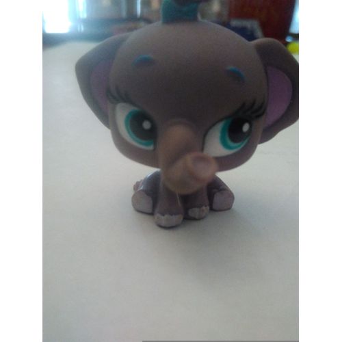 Figurine Little Petshop Bratz Éléphant Violet Avec Son Petit Noeud