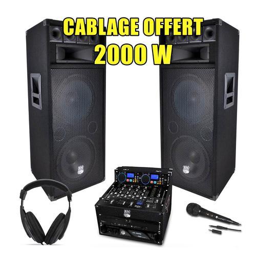 PACK SONO DJ Complet 2000W Ampli Lecteur CD IBIZA