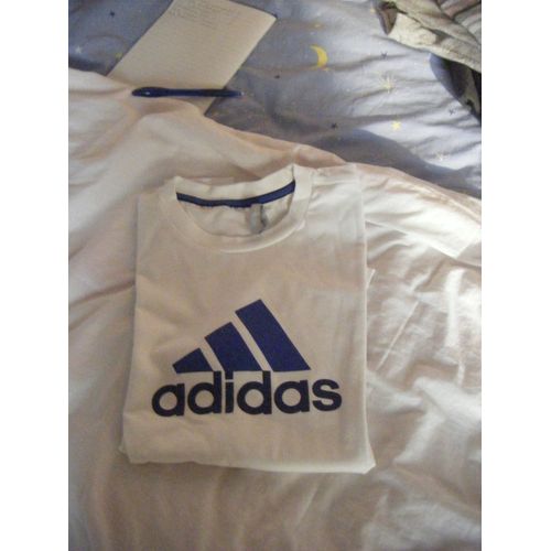 Polo Gymnastique Adidas Plo Macnhe Courte Coton 14 Ans Blanc