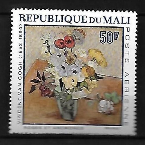 Mali Poste Aerienne 1968 : Tableau : Roses Et Anémones De Vincent Van Gogh (1853-1890) - Timbre À 50 F. Neuf *