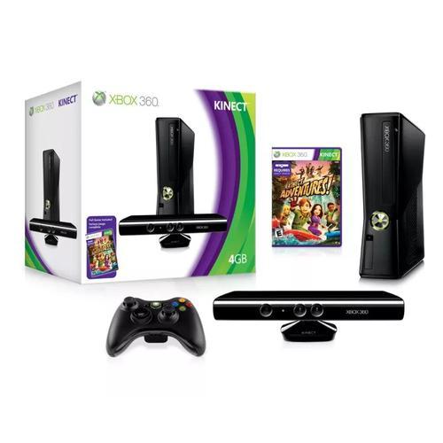 Microsoft Xbox 360 S - Console De Jeux - Noir Mat - Kinect Adventures - Avec Kinect