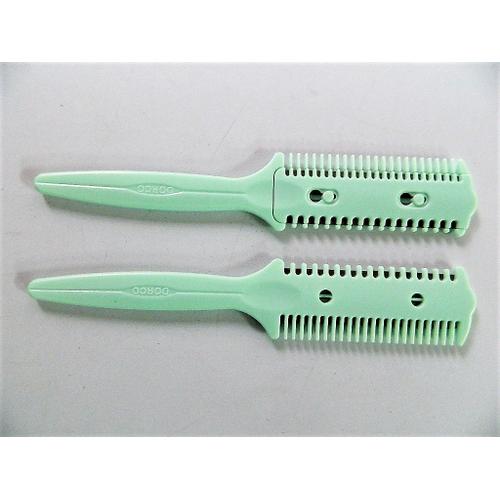 2 X Peigne Rasoir Cheveux Effileur Avec Lame Interchangeable Coiffure