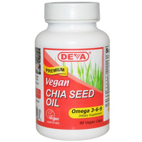 Chia Seed Oil, 90 Caps Vegan - Deva 