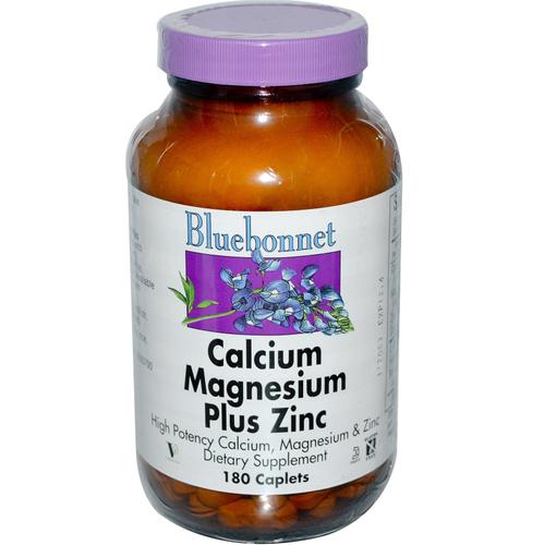 Calcium Magnésium Zinc Plus, 180 Caplets - Bluebonnet Nutrition 