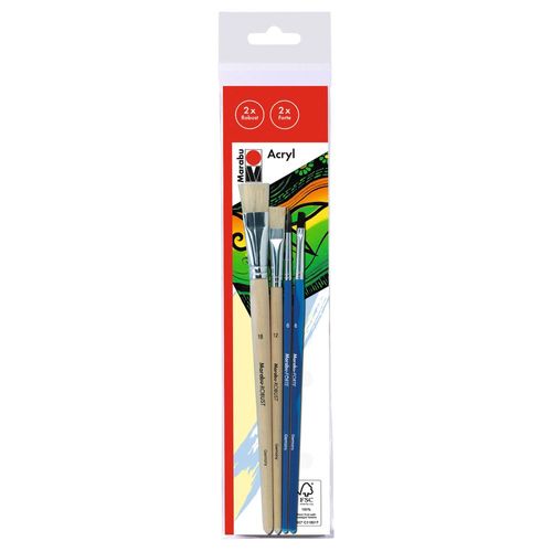 Marabu - Set De Pinceaux Acryl - X4