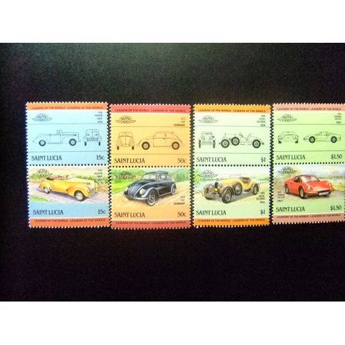 Sainte-Lucia St Lucia 1984 Automobiles Coches Iii Yvert Nº 728 / 735 ** Mnh