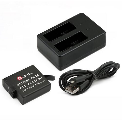 QUMOX double slot chargeur de batterie & batterie pour GoPro HERO 5 HERO5 AHDBT-501 Voyage