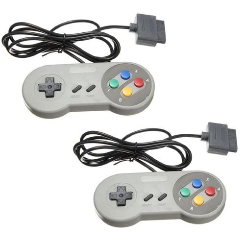 2 X Manettes Snes Contrôleur Pour Super Nintendo