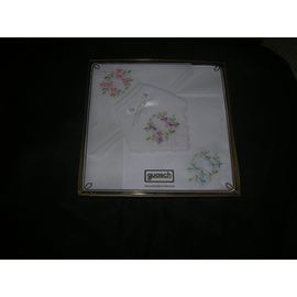 Lot De 3 Mouchoirs Brodés Guasch 100% Coton.