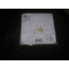 Lot De 3 Mouchoirs Brodés Guasch 100% Coton.
