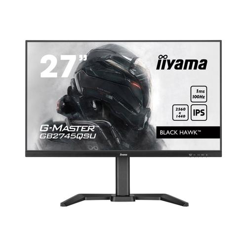 iiyama G-MASTER Black Hawk GB2745QSU-B1 - Écran LED - 27" - 2560 x 1440 QHD @ 100 Hz - IPS - 250 cd/m² - 1300:1 - 1 ms - HDMI, DisplayPort - haut-parleurs - noir mat