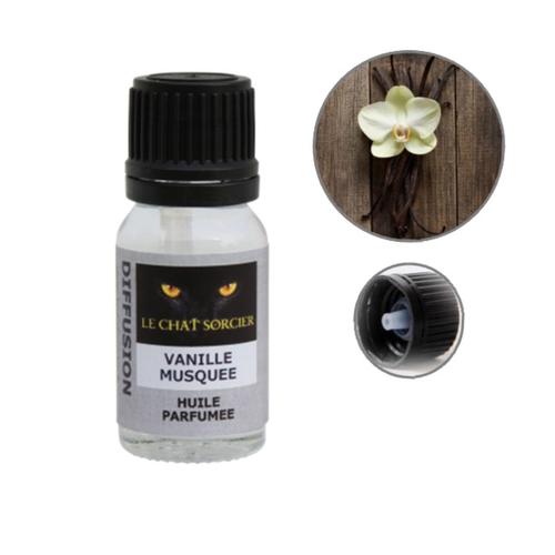 Huile Parfumée - Vanille Musquée - 10ml - Diffusion - Parfum d'Ambiance - Parfum pour Bougies - avec compte-gouttes