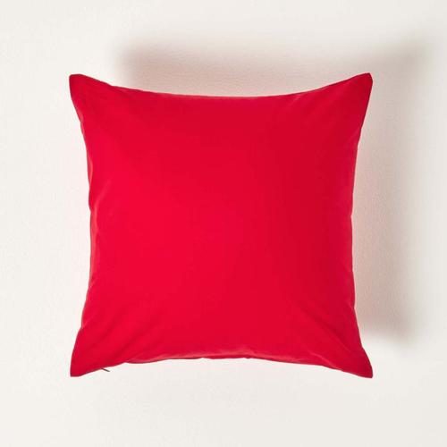 Taie D'oreiller Rouge 100% Coton Egyptien 200 Fils 40 X 40 Cm