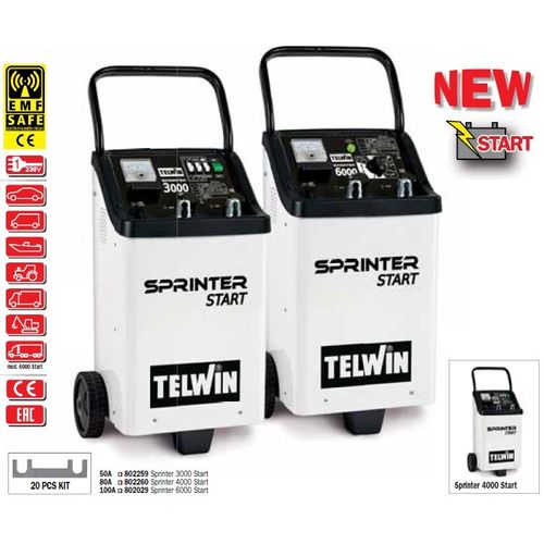 Déstockage Telwin - Chargeur-démarreur de batterie 230V 1,6-10kW - SPRINTER 4000 START