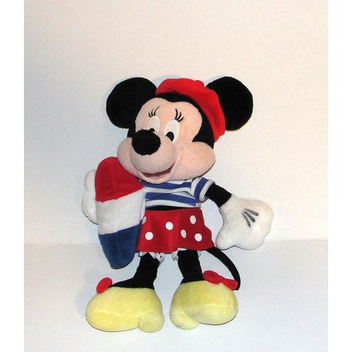 Peluche Minnie Parisienne 31 Cm Disney Tour Eiffel Bleu Blanc Rouge