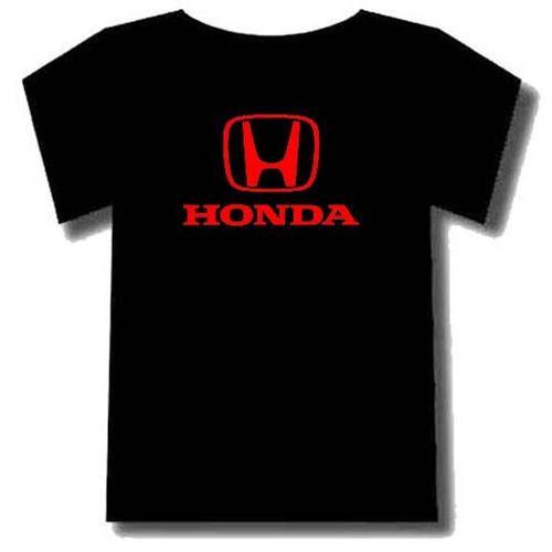 T-Shirt Noir Honda Logo Rouge Voiture. 100% Coton