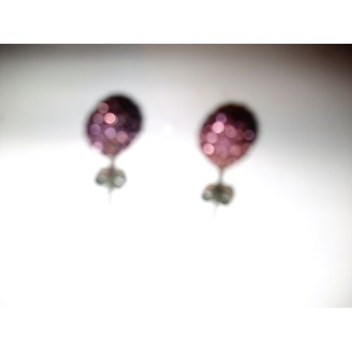 Boucles D'oreilles De Perle Rose À Strass