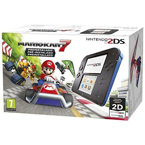 Console Nintendo 2ds Noir / Bleu + Mario Kart 7 Préinstallé