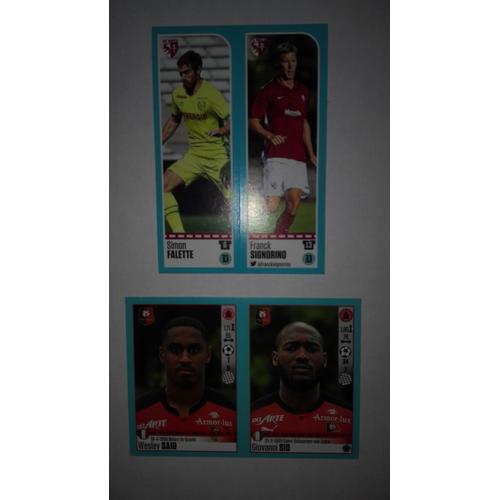 Lot De 2 Images Foot 2016-2017, Metz, Rennes, Falette, Sio...