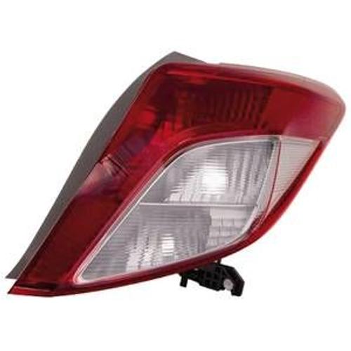 Feu Arrière Droit Pour Toyota Yaris Iii Phase 1, 2011-2014, (Rouge/Blanc), Neuf