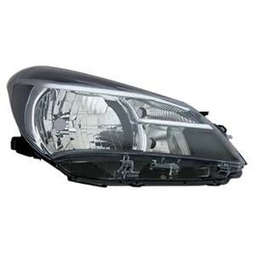 Phare Optique Avant Droit Pour Toyota Yaris Iii Phase 2, 2014-2016, H4, Fond Noir, Neuf