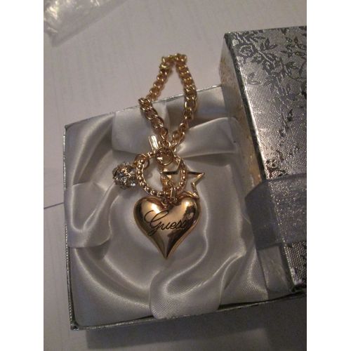 Bracelet Doré Guess Strass Coeur
