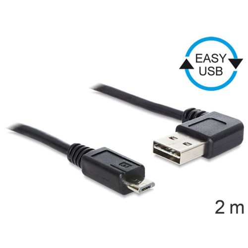 Delock EASY-USB - Câble USB - Micro-USB de type B (M) pour USB (M) - USB 2.0 - 2 m - noir