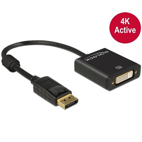 Delock Adapter Displayport 1.2 male < DVI female 4K Active black