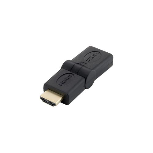 equip - Adaptateur HDMI - HDMI mâle pour HDMI femelle - noir - connecteur de rotation à 45 degrés