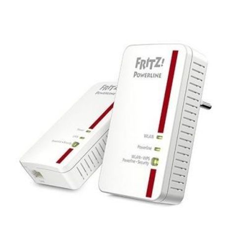 AVM FRITZ!Powerline 1240E - WLAN Set - kit d'adaptation pour courant porteur - - 1GbE, HomePlug AV (HPAV) 2.0, IEEE 1901 - Wi-Fi - 2,4 Ghz - Branchement mural (pack de 2)