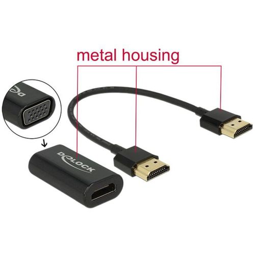 Delock Adapter HDMI-A male > VGA female - Convertisseur vidéo - HDMI - VGA - Pour la vente au détail