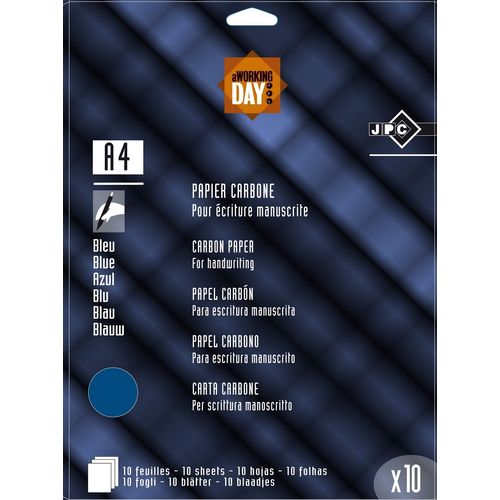Jpc Creations Sachet 10 Feuilles De Papier Carbone Main Bleu