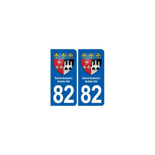 82 Saint-Antonin-Noble-Val Blason Autocollant Plaque Stickers Ville - Couleur : Droits - Angles : Droits