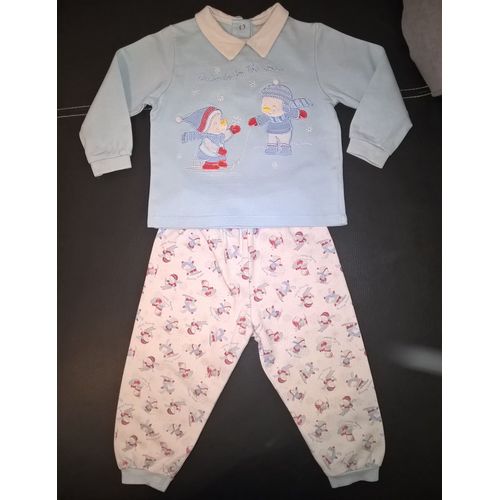 Pyjama Fagottino 2 Pièces Coton Garçon 18-24 Mois Bleu Clair Imprimé