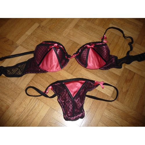 Ensemble Lingerie Sans Marque Polyamide 85a Rouge