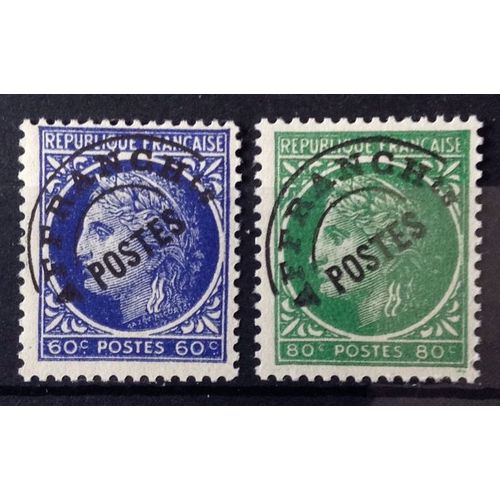 France - Préoblitéré Cérès Mazelin 60c Outremer ( N° 87) + Préoblitéré Cérès Mazelin 80c Vert-Jaune ( N° 88) Neufs* - Année 1922 - N14347
