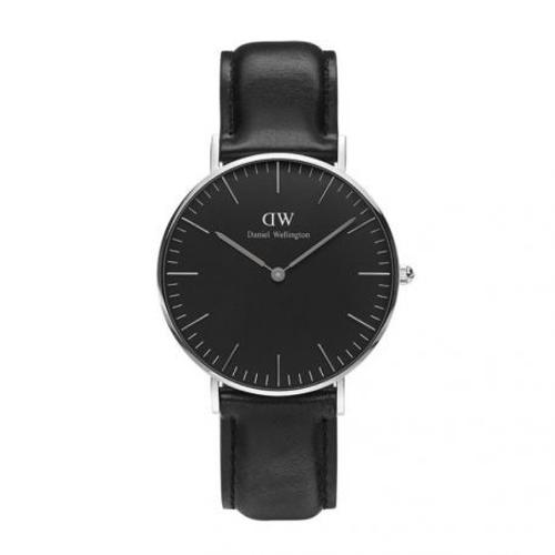 Montre Daniel Wellington Homme Modèle Sheffield Argentée, Noire - Dw00100145