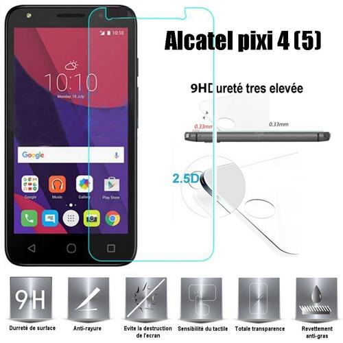 Alcatel Pixi 4 (5) Vitre Protection D'ecran En Verre Trempé Incassable Tempered Glass Pour  Alcatel Pixi 4 (5)