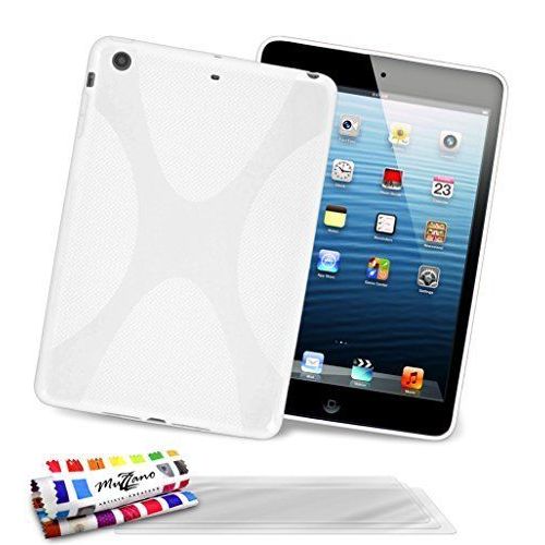 Muzzano Coque Souple Ultra-Slim ``Le X`` Premium Blanc Pour Apple Ipad Mini De Qualité Supérieure Originale - Protection Elegante, Optimale Et Durable 3 Protections D'ecran Transparents ``Ultraclear`` 1 Stylet Et 1 Chiffon Muzzano Offerts