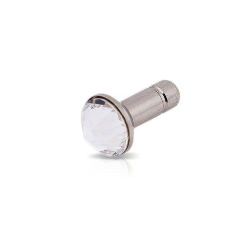 Swarovski White Diamonds Crystal Pin - Bijou De Téléphone Sur Port Jack 3.5 Mm + Protège Écran Pailleté (Pour Samsung Galaxy Siii)