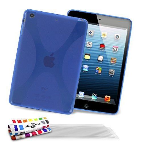 Muzzano Coque Souple Ultra-Slim ``Le X`` Premium Bleu Pour Apple Ipad Mini De Qualité Supérieure Originale - Protection Elegante, Optimale Et Durable 3 Protections D'ecran Transparents ``Ultraclear`` 1 Stylet Et 1 Chiffon Muzzano Offerts