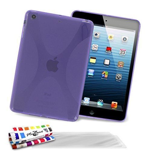 Muzzano Coque Souple Ultra-Slim ``Le X`` Premium Violet Pour Apple Ipad Mini De Qualité Supérieure Originale - Protection Elegante, Optimale Et Durable 3 Protections D'ecran Transparents ``Ultraclear`` 1 Stylet Et 1 Chiffon Muzzano Offerts