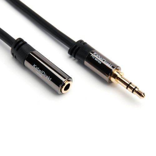 KabelDirekt 3m Câble d'extension audio 3.5mm Jack m à 3.5mm Jack f - PRO Series