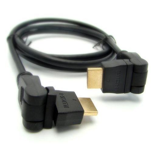 Omenex 491532 Câble HDMI 1.3 Rotatif 1,80 m High Speed Noir