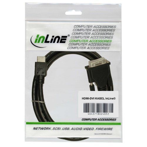 InLine 17665E Adaptateur HDMI-DVI 5 m Noir