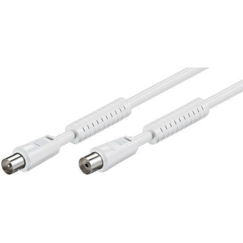 Goobay - BKM 150 BK - Câble - 1,5 m - Prises coaxiales mâle/femelle - Blanc (Import Allemagne)